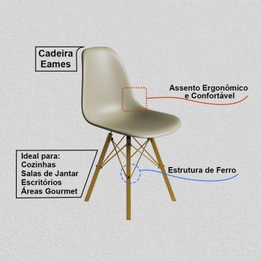 Imagem de Cadeira Eames Estilo Moderno Em Ferro Dourado Com Assento Fendi