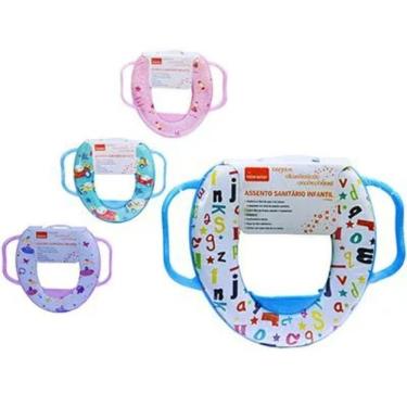 Imagem de Assento Sanitario Infantil Com Alças Redutor Para Vaso Adaptador Troninho Acolchoado Criança Bebe Cor:menina;tamanho:u