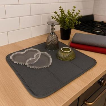 Imagem de Tapete escorredor aparador seca louça e prato prático e super absorven