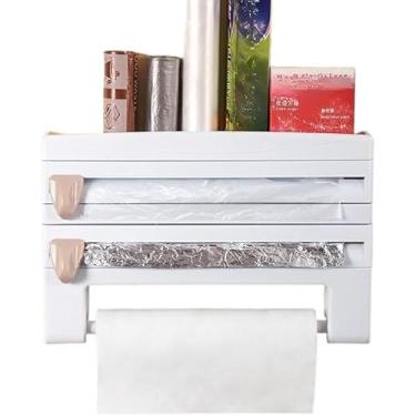 Imagem de Dispenser 4 em 1 Cortador Papel Filme Aluminio Porta Papel Toalha Tempero Organizador de Cozinha(4 EM 1)