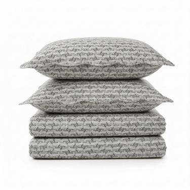 Imagem de Kit Cobre Leito Colcha Magnus Queen 3 Peças Dupla Face Estampado Geométrico - Labirinto - 100% Poliéster