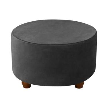 Imagem de Capa De Veludo Macio Para Puff Redondo, Capa Elástica Para Apoio De Pé