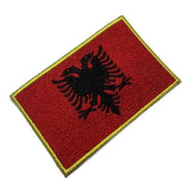 Imagem de BP0221T21 Bandeira Albânia Patch Bordado Termo Adesivo - BR44