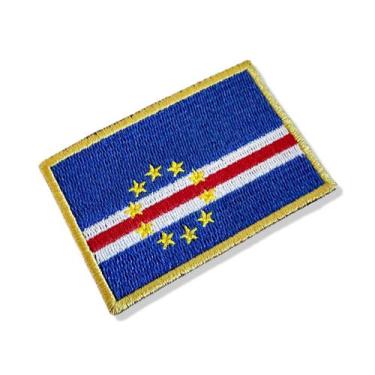 Imagem de BP0434-001 Bandeira Cabo Verde Bordada 7,5x5cm - Autêntico BR44