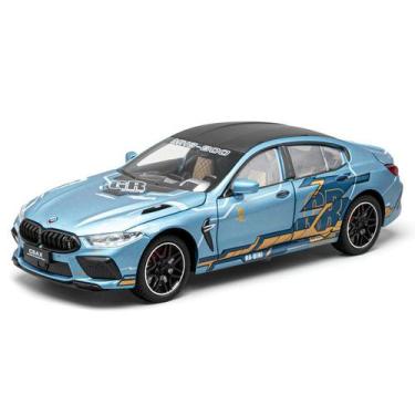 Imagem de Modelo de carro fundido sob pressão BMW M8 escala 1:24 cor azul - Taiy