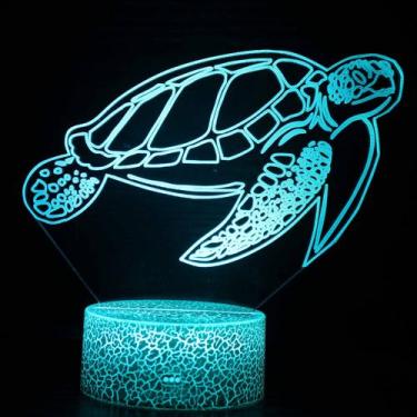 Imagem de Lâmpada decorativa visual LED Night Light Turtle 3D - taiyuanketanmaoy