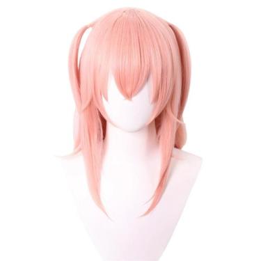 Imagem de Peruca de cosplay genérica rosa claro, comprimento médio, 40 cm - yiwe
