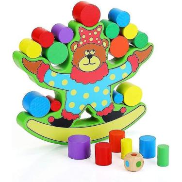 Imagem de Jogo de equilíbrio Shxx Bear Wood Children com tema de palhaço - Gloom