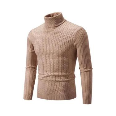 Imagem de Suéter Masculino De Inverno Grosso E Quente Com Gola Alta, Pulôver Sli