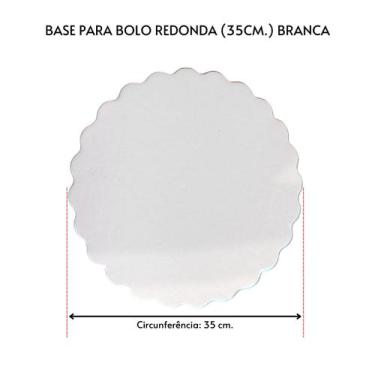 Imagem de Kit 10 Unidades Cake Board Para Bolo Redondo 35cm. Branco - TAMAROZZI 