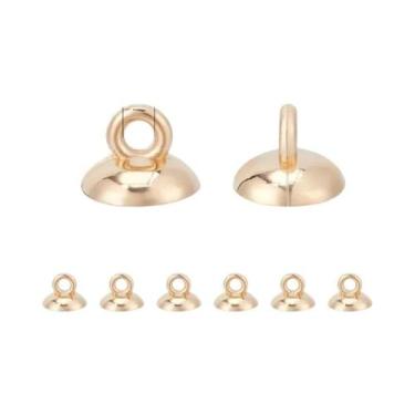 Imagem de Terminais De Cordão De Metal Dourado 10 Peças, Suportes Para Borlas Co