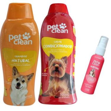 Imagem de Kit Banho PetClean Shampoo Natural + Condicionador + Perfume - Pet Cle