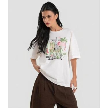 Imagem de T- Shirt Feminina Oversized Brasil Dianna Bege-Feminino