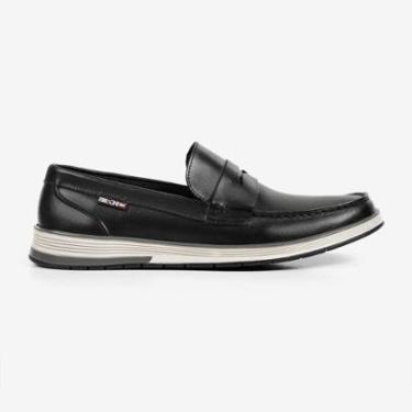 Imagem de Mocassim Ferracini Ultra Summer Casual Preto em Couro-Masculino