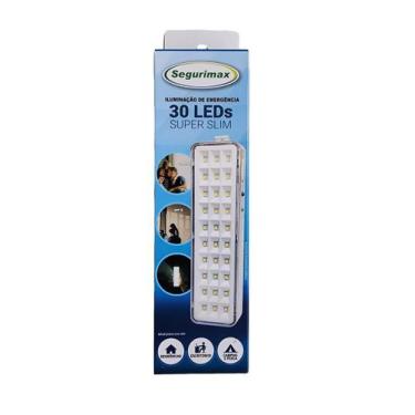 Imagem de Luminária De Emergência 30 Leds Super Slim Segurimax 18 Unidades, Bran