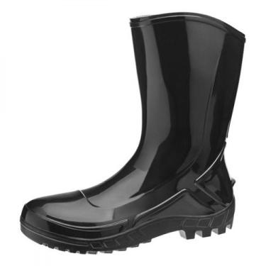 Imagem de Bota de PVC impermeável cano médio sem forro preto - Vulcaflex (33/34)
