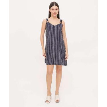 Imagem de Vestido Regata Feminino Listrado Argola Marisa-52002, Azul, GG