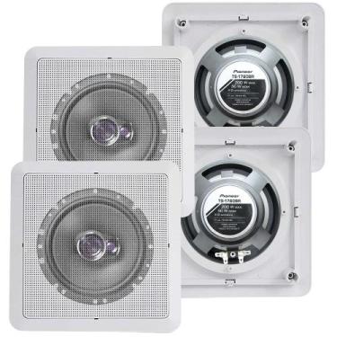 Imagem de Kit 4 Un Arandela Quadrada Alto Falante Pioneer Som Ambiente - BRAVOX