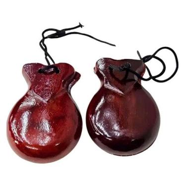 Imagem de Par de castanholas de madeira mogno liverpool 5542