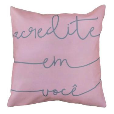 Imagem de Capa Almofada Sarja Sala Quarto Frases Rosa 45x45 - M3 Decoração