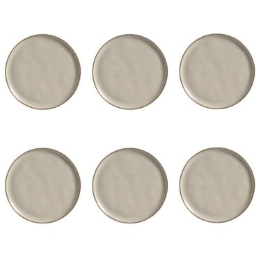 Imagem de Conjunto de Pratos de Sobremesa Bio Sol Gold 6 Peças Cerâmica Stoneware Bege Porto Brasil