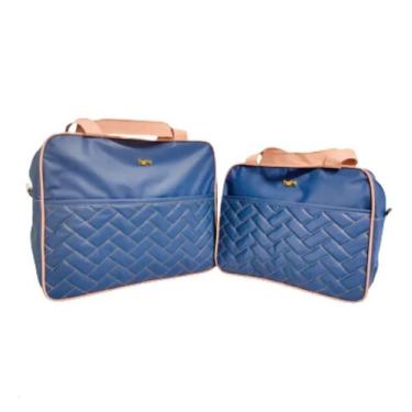 Imagem de Kit bolsa maternidade mississipi 2 peças azul - boni - BOLSAS BONI