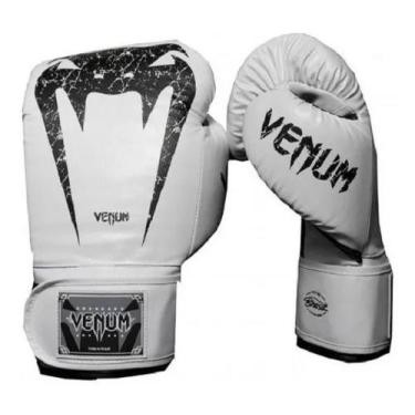 Imagem de Luvas de Boxe Muay Thai MMA Venum Giant Brasil Branca, Branco, 16 Oz, 