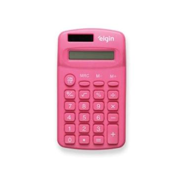 Imagem de Calculadora de Bolso - 8 Dígitos Desligamento Automático Rosa Elgin - 