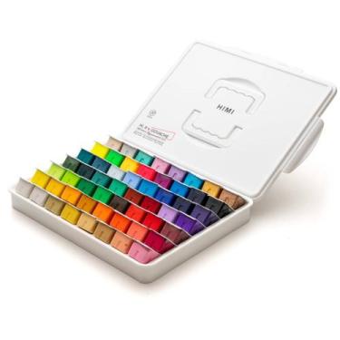 Imagem de Tinta Guache Profissional Himi 56 Cores Estojo Branco