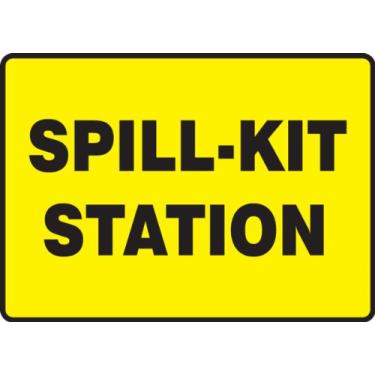 Imagem de Accuform MCHL563VS Placa de Segurança de Vinil Adesivo, Legend"Spill-KIT Station", 18 cm de Comprimento x 25 cm de Largura x 0 cm de Espessura, Preto sobre Amarelo