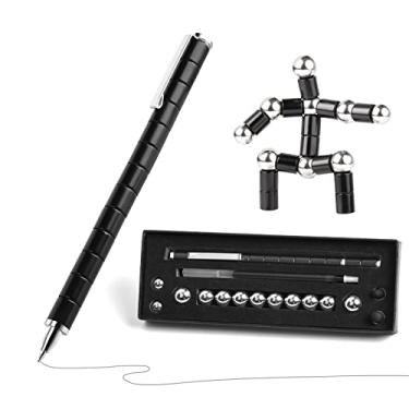 Imagem de Pena De Brinquedo, Caneta De Metal Magnético De Descompressão, Caneta De Inquietação, Escrita Multifunções ímã Caneta Esferográfica, Presente Criativo Para Crianças, Amigos E Estudantes-Black