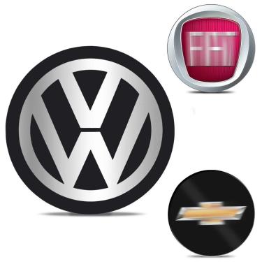 Imagem de Emblema Adesivo Cromado 58mm Grade Frontal Volkswagen Fiat Chevrolet Modelo: Emblema Grade Fiat 58mm