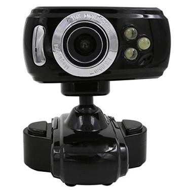 Imagem de SevenDwarf Câmera digital HD Webcam HD com microfone integrado e 3 luzes LED com foco manual