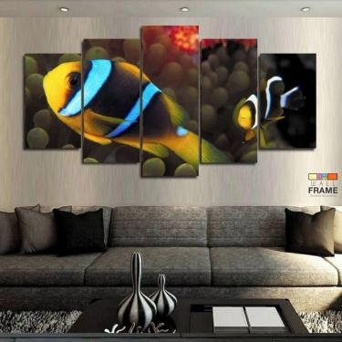 Imagem de Quadros Decorativos Peixes Palhaço 63x130mt em Tecido