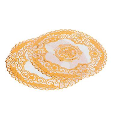 Imagem de Tapete de mesa, 2 peças, lavável, antiderrapante, resistente a manchas, decoração de mesa elegante 20x20 cm para cozinha familiar(Padrão 04)