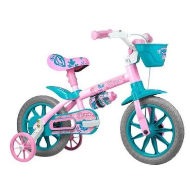 Imagem de Bicicleta Infantil Aro 12 Nathor Charm - Rosa Com Rodinhas E Cesta