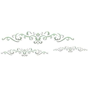 Imagem de Stencil de Acetato para Pintura OPA 10 x 30 cm - 1459 Arabesco 3 Folhas