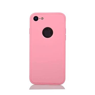 Imagem de 360 corpo inteiro proteger capa de telefone frontal para iphone x xr xs max 6 6s 7 8 plus capa à prova de choque de silicone macio para iphone 7 8 plus, rosa, para iphone 7 plus