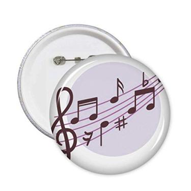 Imagem de Flappg em forma redonda notas musicais alfinetes crachá botão redondo decoração de roupas 5 peças