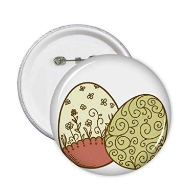 Imagem de Broche de Ovo de Flor Festival Religião de Páscoa Broche de Botão Emblema Decoração Acessório 5 peças
