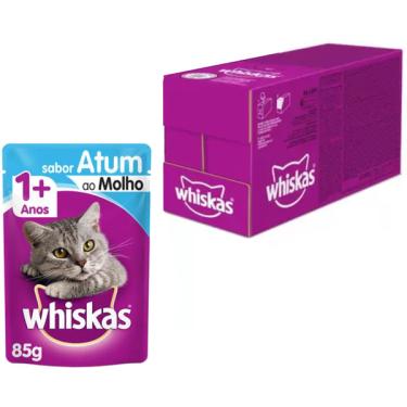 Imagem de #Kit Ração Úmida Whiskas Sachê Atum ao Molho para Gatos Adultos - 20 Unidades#