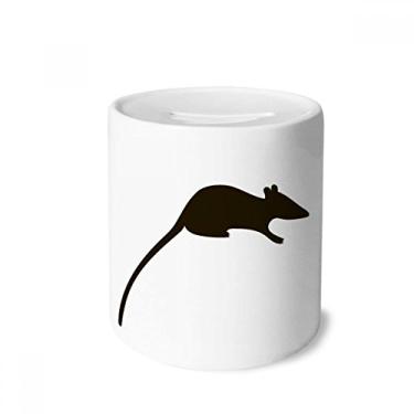 Imagem de DIYthinker Porta-moedas de cerâmica com retrato de animal de rato preto
