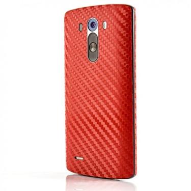 Imagem de Adesivo Skin Premium - Fibra de Carbono LG G3 (Vermelho)