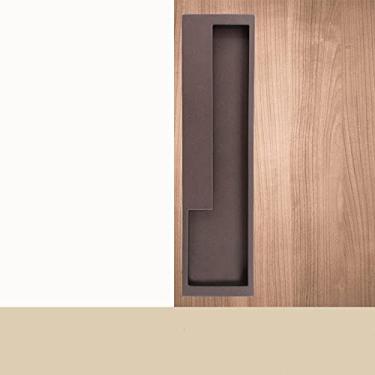 Imagem de Maçaneta da porta deslizante de ouro preto Maçanetas ocultas da porta interna puxa o puxador do guarda-roupa Gaveta da cozinha puxa as ferragens da porta, café 192 mm à direita