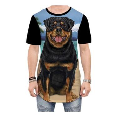 Imagem de Camiseta Long Line Rottweiler Cachorro Animal Cão 10 - Estilo Vizu