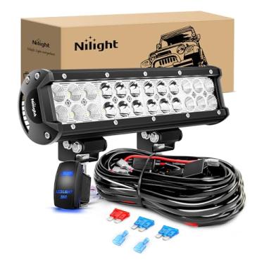Imagem de Nilight - ZH084 Barra de luz LED 1 pç 12 polegadas 72W Spot Flood Combo Luzes LED Off Road 12V 5Pin Interruptor Rocker Kit de fiação barra de luz LED - 2 fios, 2 anos de garantia