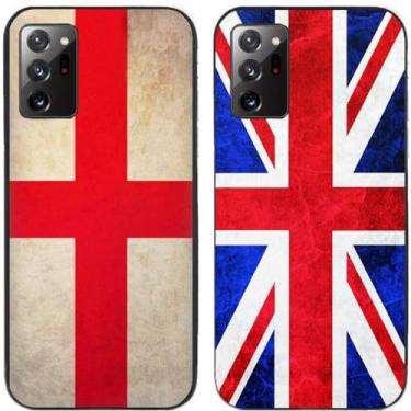Imagem de 2 peças retrô bandeira do Reino Unido impressa TPU gel silicone capa de telefone traseira para Samsung Galaxy (Galaxy Note 20 Ultra)