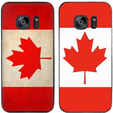 Imagem de 2 peças retrô bandeira do Canadá impressa TPU gel silicone capa de telefone traseira para Samsung Galaxy (Galaxy S7)