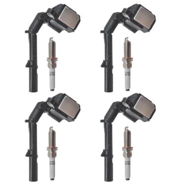 Imagem de Autowxjq Conjunto de 4 velas de ignição de irídio de bobina de ignição UF820 SILZKFR8D7S para Mercedes-Benz B250 C300 C350e CLA250 E300 GLA250 GLC300 GLC350e SLC300 CLA45 GLA45 AMG Metris INFININ ITI