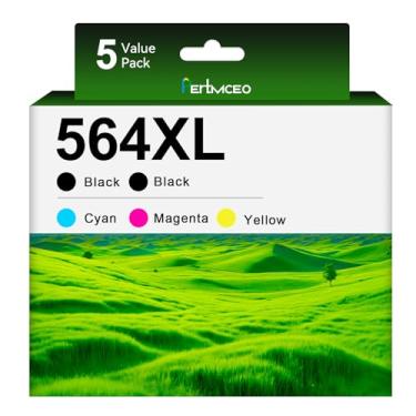 Imagem de Cartucho de tinta 6520 para HP 564XL 564 compatível com HP PhotoSmart 5510 6520 5520 6525 7525 7520 7510 6510 5512 OfficeJet 4620 4622 DeskJet 3520 3522 Impressora (2BK/2BK) C/M/Y-5Pack)